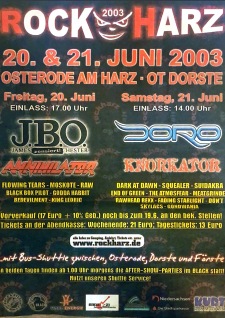Festivalposter LineUp 2003