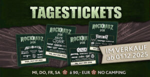 Grafik mit symbolischen Tickets für die unterschiedlichen Tage